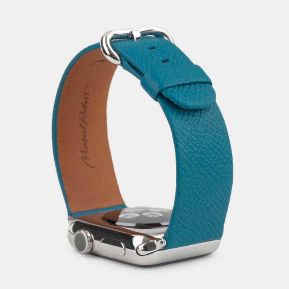 Calfskin Strap Apple Watch 41/42mm Bright Blue | Marcel Robert - 4