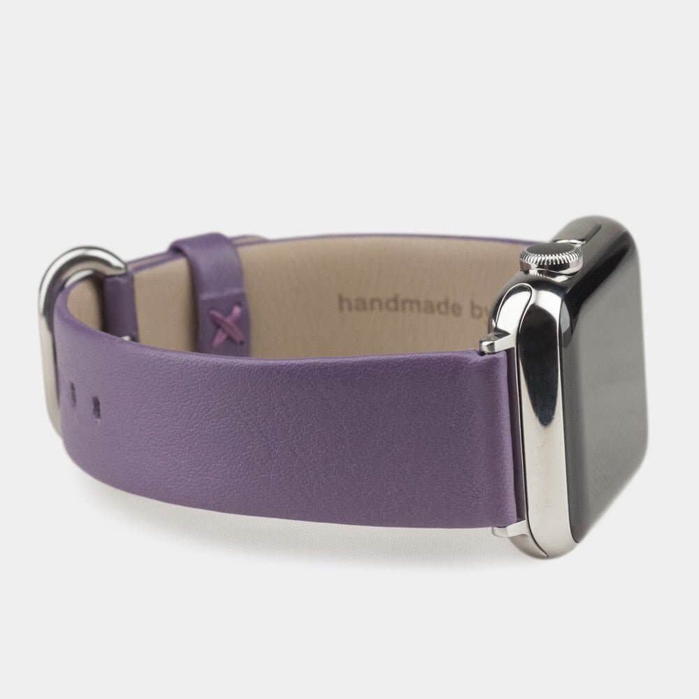 Calfskin Strap Apple Watch 45/46mm Violet | Marcel Robert - 1