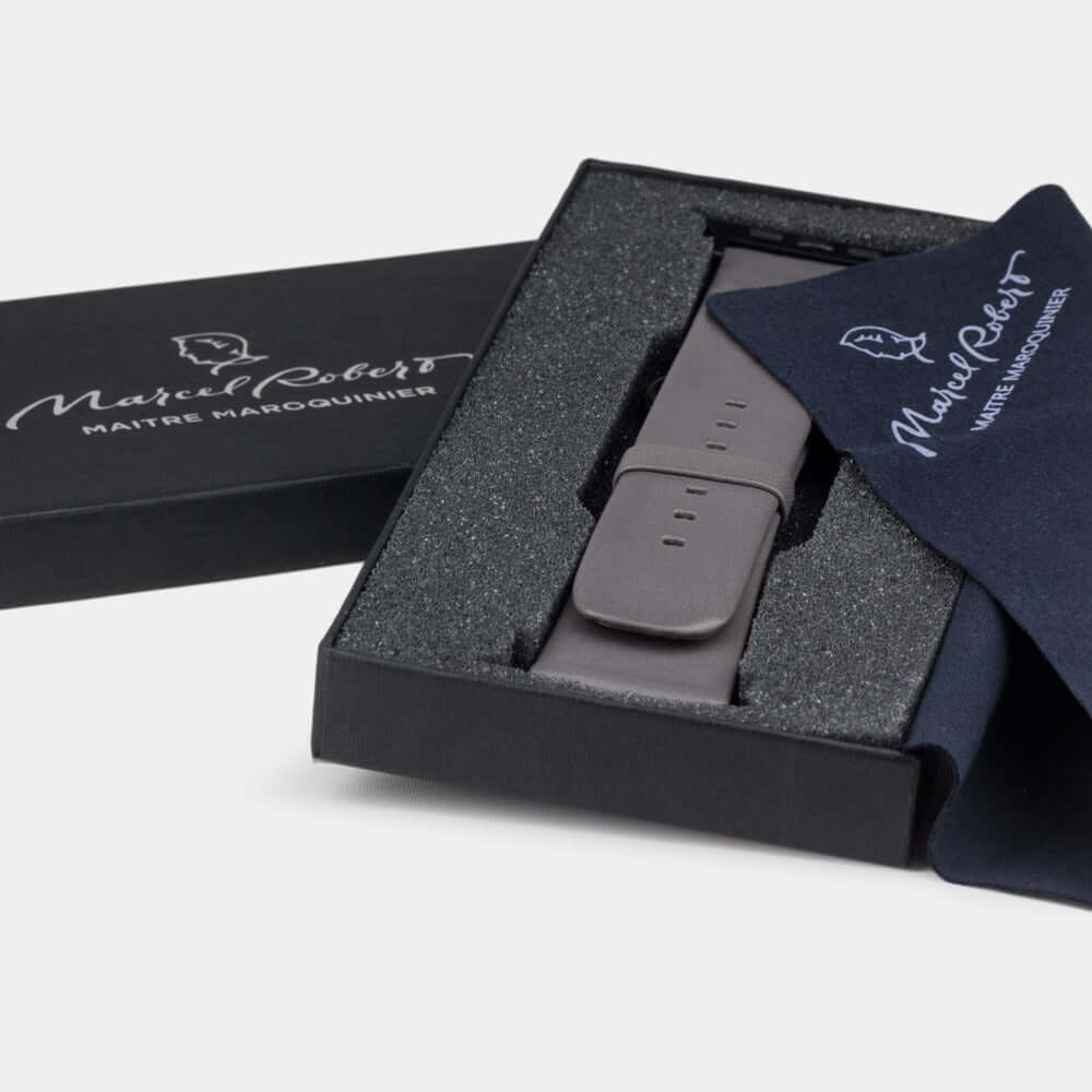 Leather Strap Apple Watch 45/46mm Grey Stone | Marcel Robert - 8