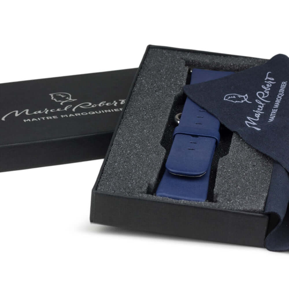 Leather Strap Apple Watch 45/46mm Royal Blue | Marcel Robert - 5