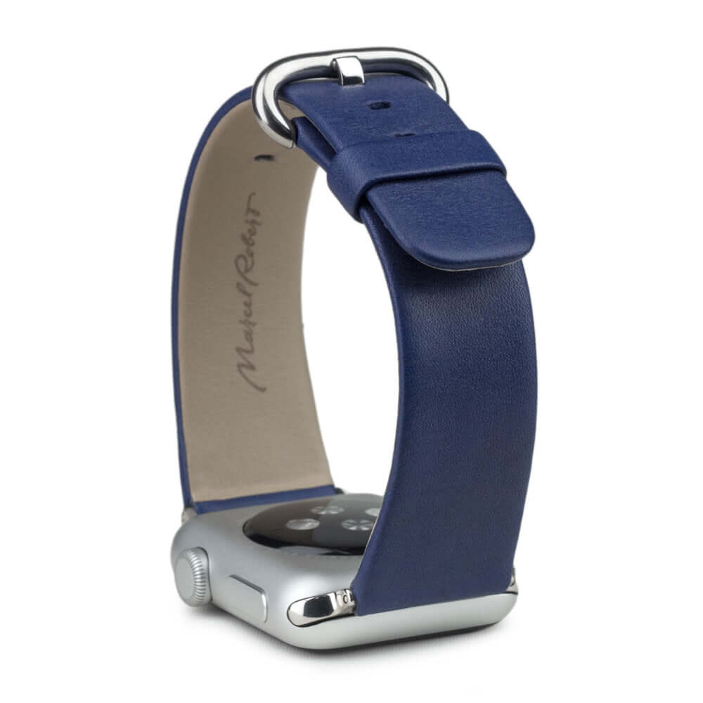 Leather Strap Apple Watch 45/46mm Royal Blue | Marcel Robert - 1