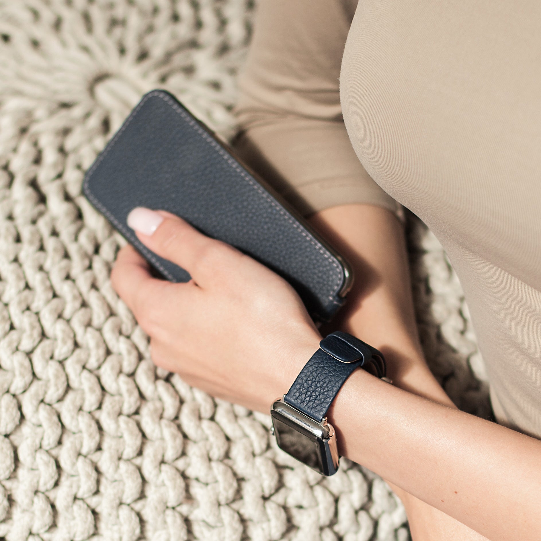 Correa Apple Watch mujer 41/42 mm de piel granulada