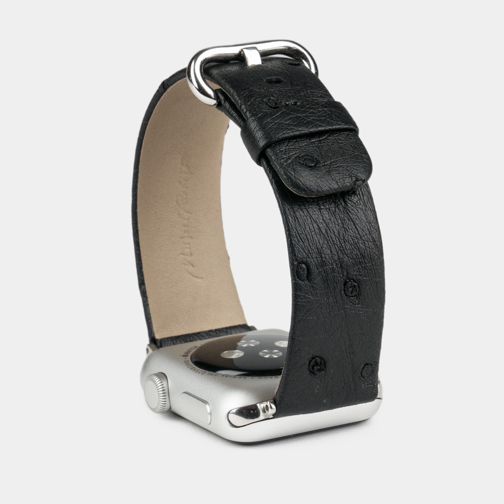 Bracelet Apple Watch femme 41/42 mm en cuir d'autruche