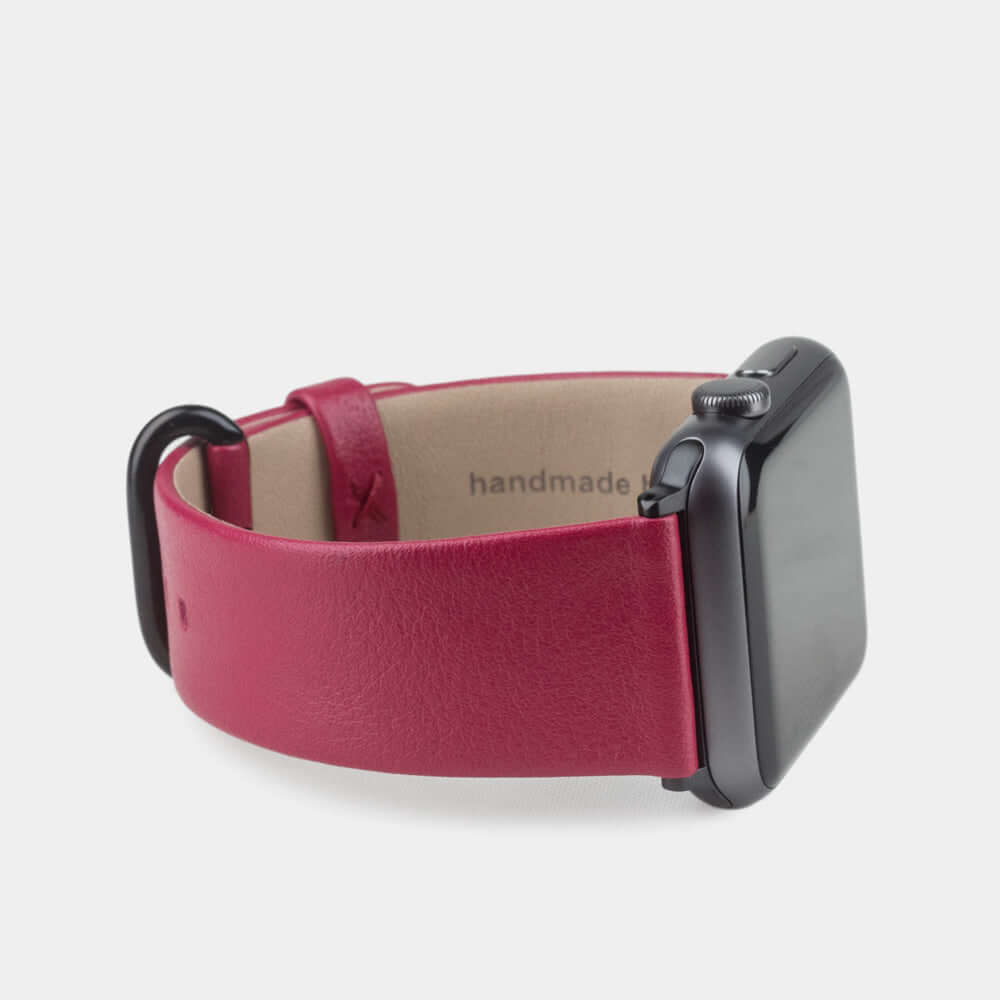 Calfskin Strap Apple Watch 45/46mm Fuchsia | Marcel Robert - 9