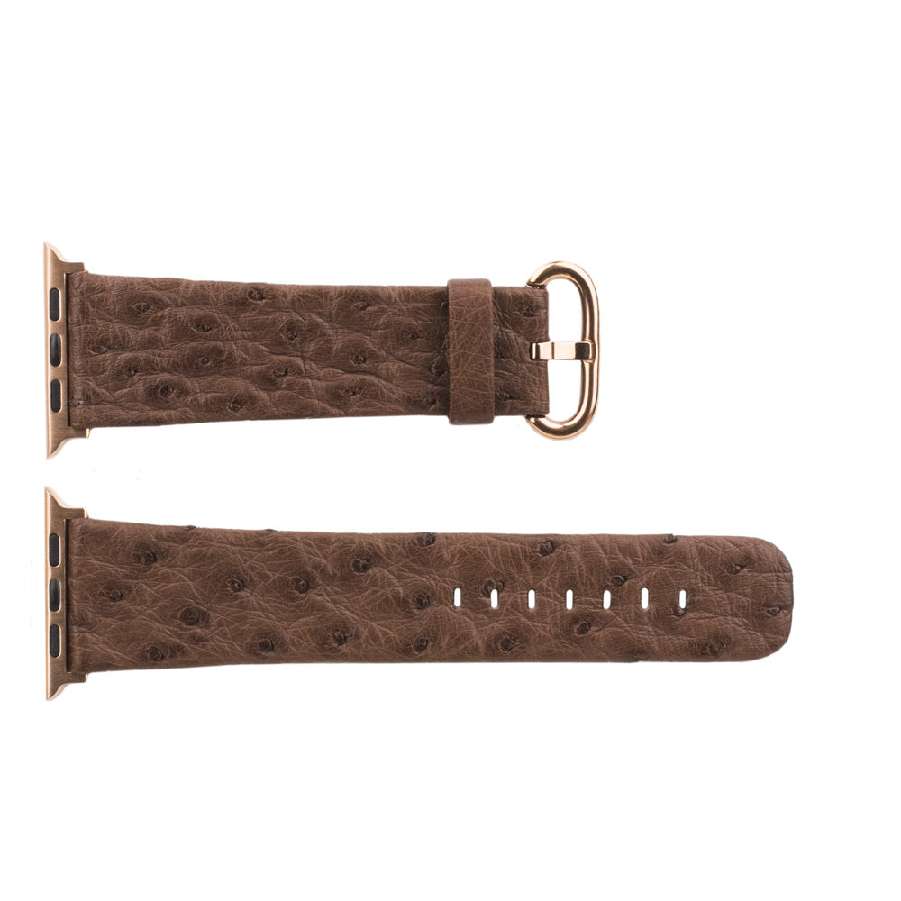 Bracelet Apple Watch femme 41/42 mm en cuir d'autruche