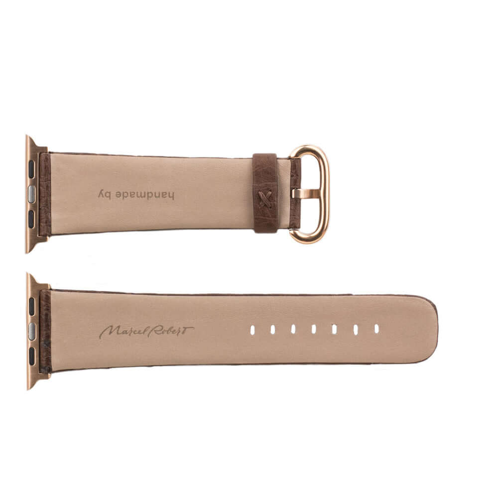 Ostrich Strap Apple Watch 45/46mm Brown | Marcel Robert - 0
