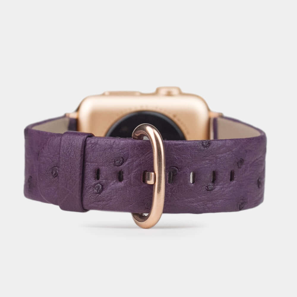 Ostrich Strap Apple Watch 45/46mm Purple | Marcel Robert - 10