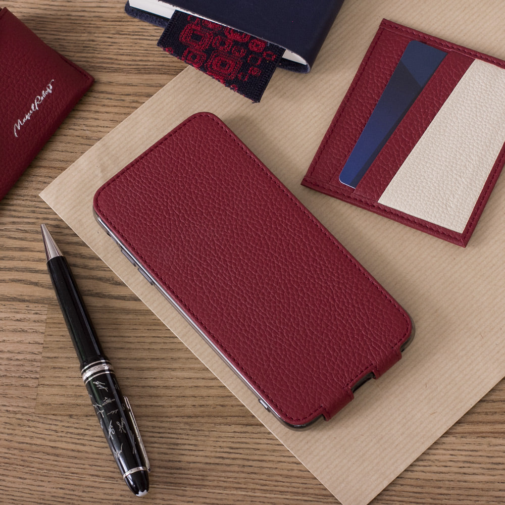 iPhone 11 Cherry Leather Flip Case – Magnetic Cover