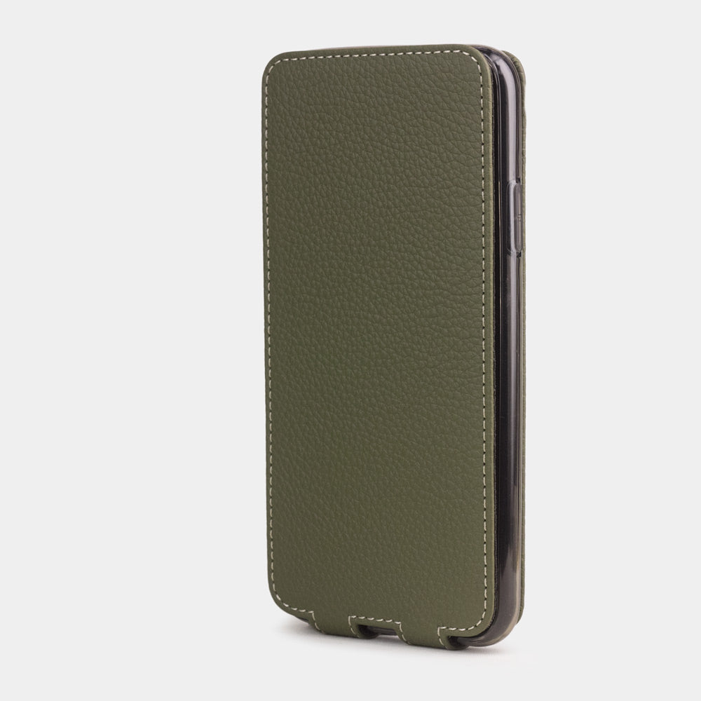 iPhone 11 Pro Green Calfskin Flip Case – Magnetic Cover