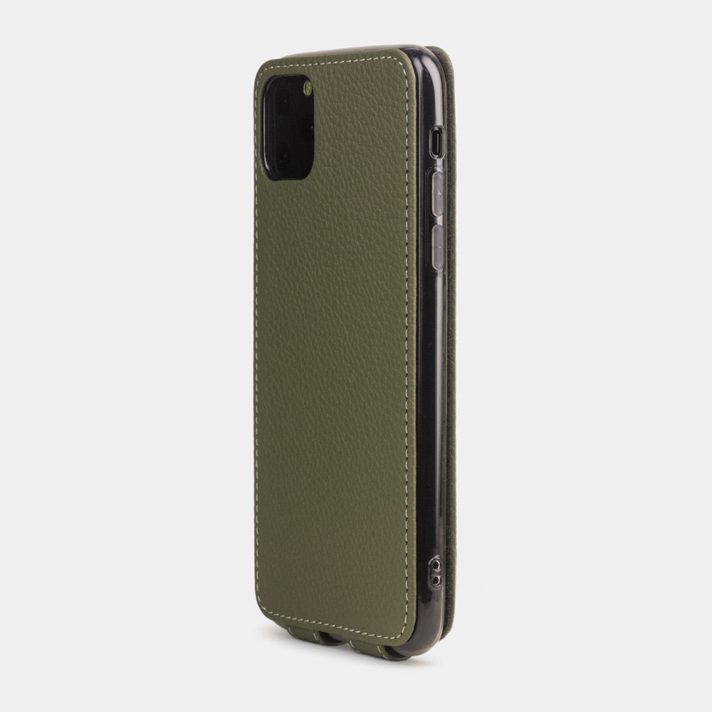 iPhone 11 Pro Green Calfskin Flip Case – Magnetic Cover