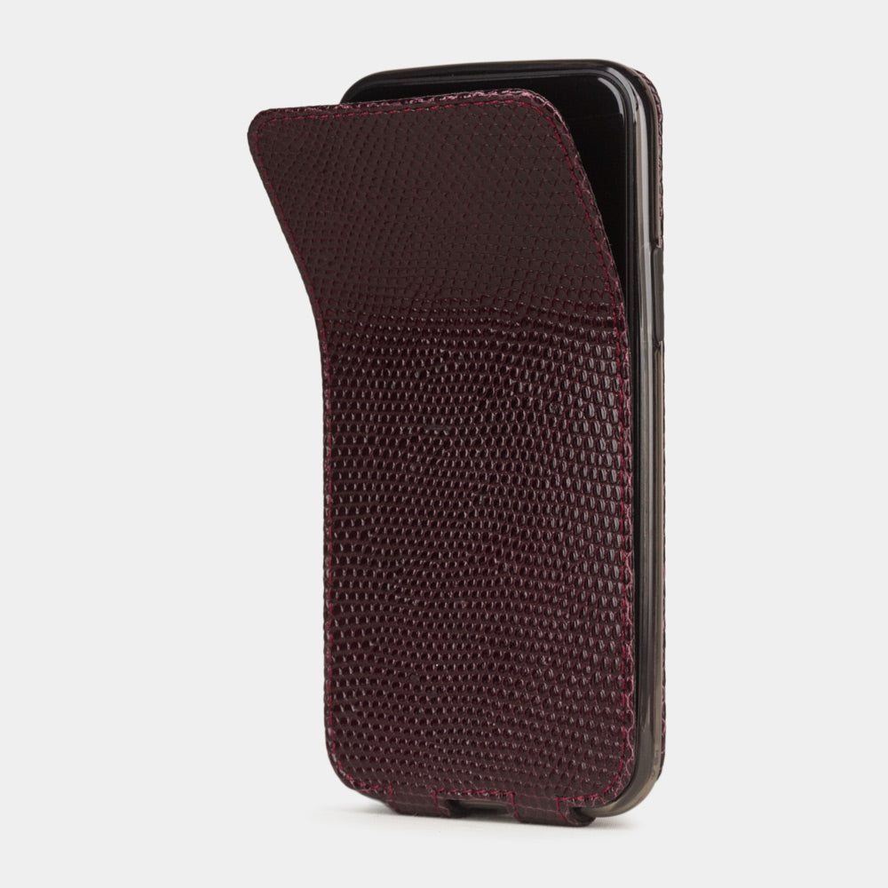 coque iPhone 11 pro lézard bordeaux