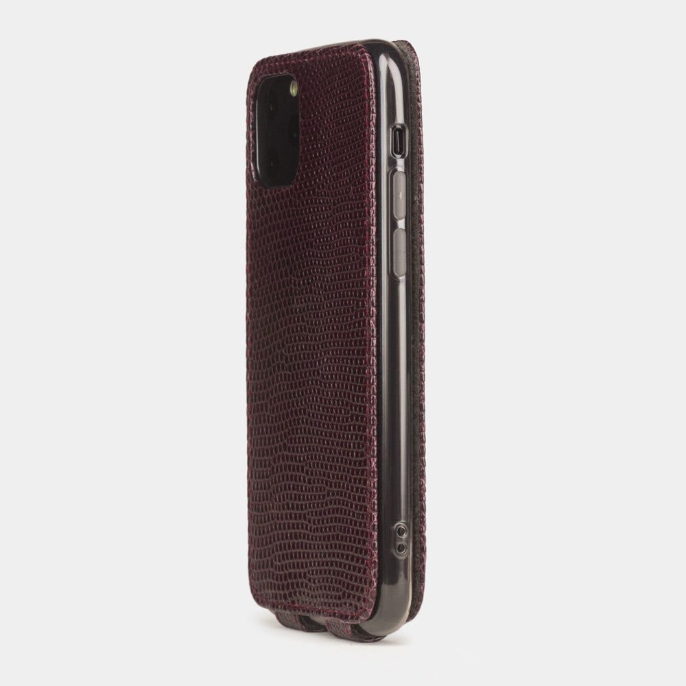 iPhone 11 Pro Handyhülle Eidechsenleder Bordeaux