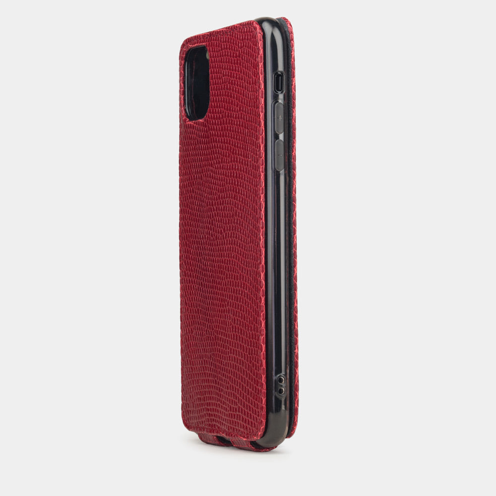 iPhone 11 Pro Handyhülle Eidechsenleder Rot
