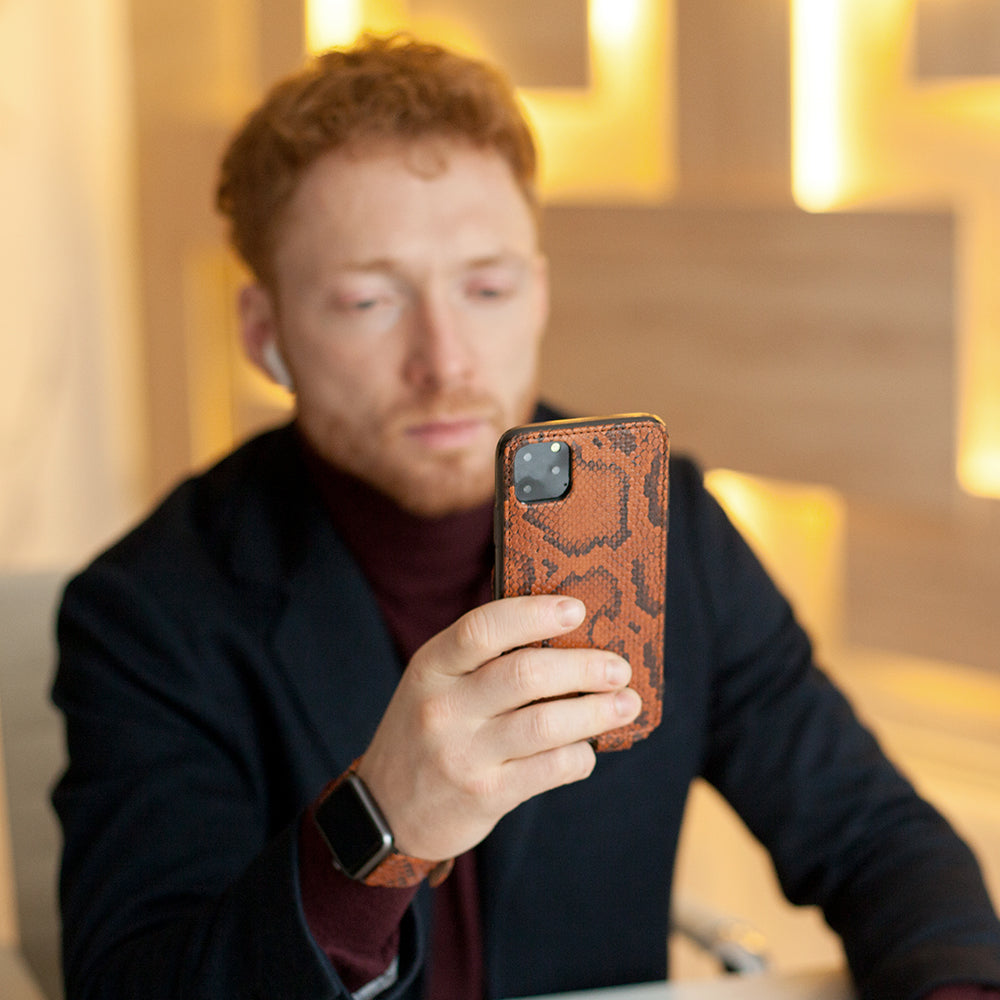 coque iPhone 11 pro max python gold