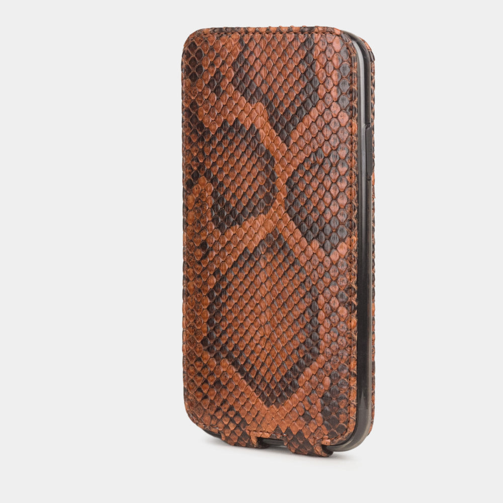 iPhone 11 Pythonleder-Hülle Gold — handgefertigte magnetische Klapphülle Marcel Robert