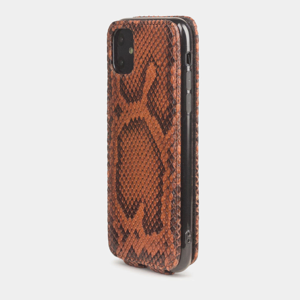 iPhone 11 Pythonleder-Hülle Gold — handgefertigte magnetische Klapphülle Marcel Robert