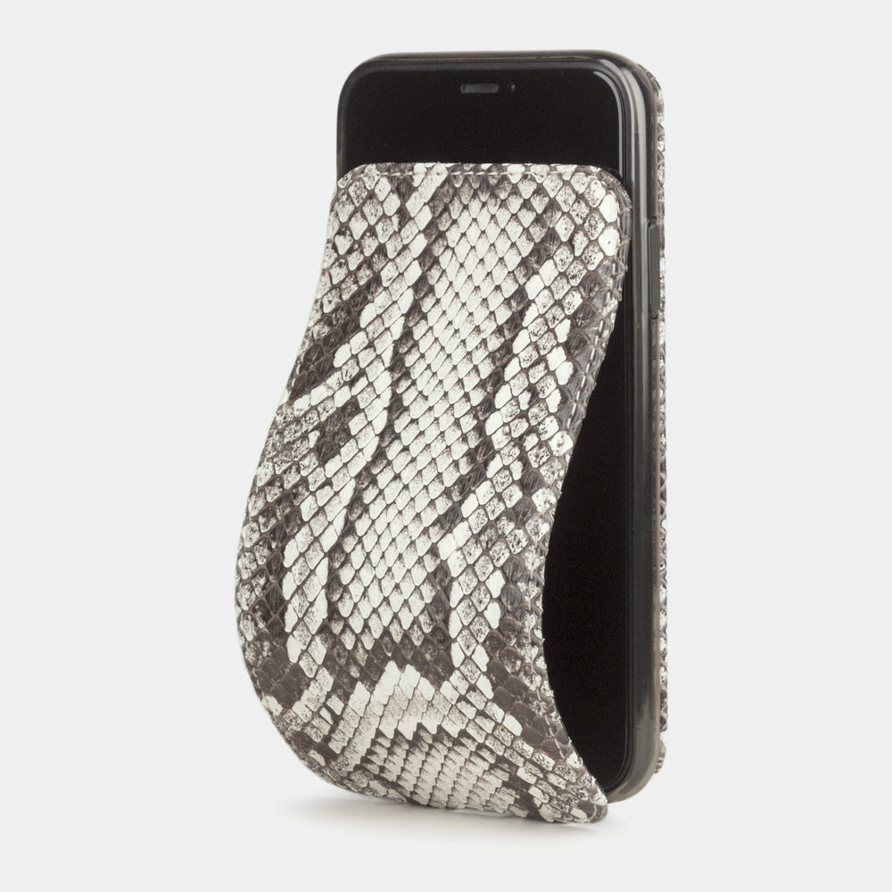 iPhone 11 Pythonleder-Hülle Natur — handgefertigte magnetische Klapphülle Marcel Robert