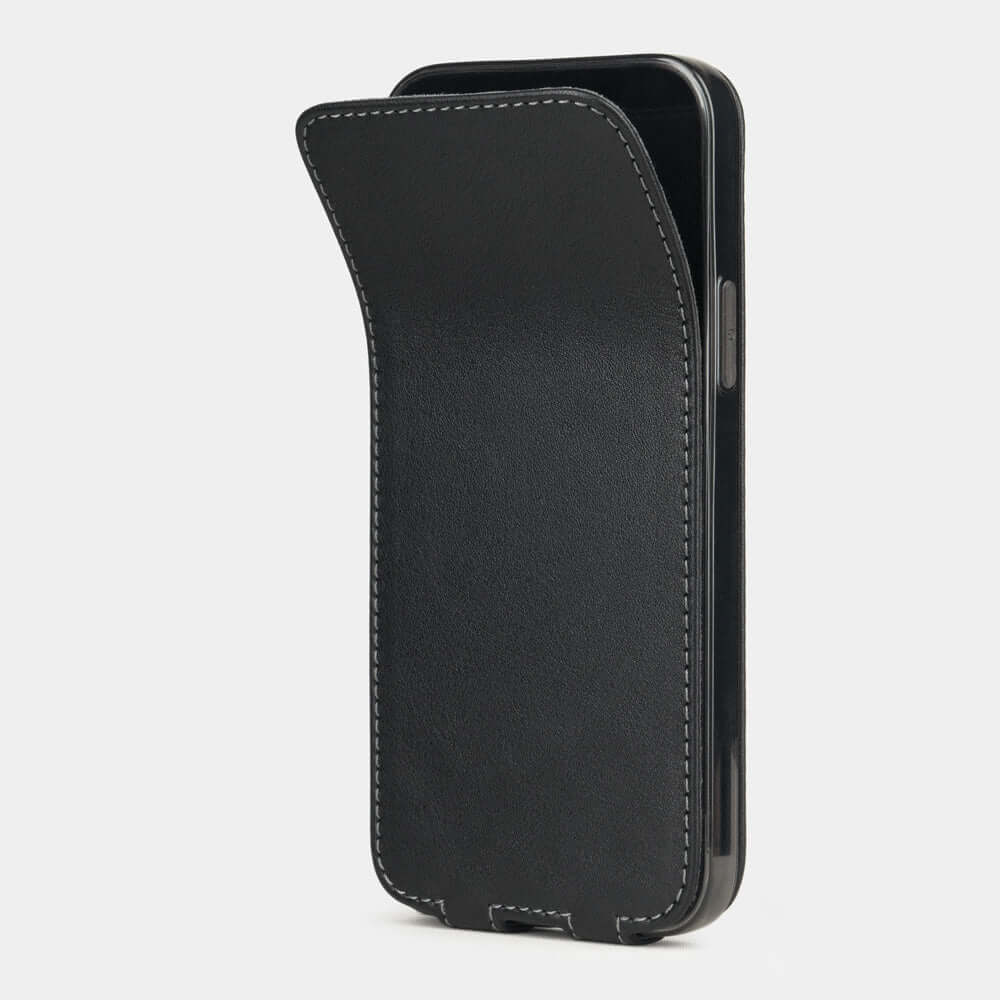 Premium Leather Case iPhone 12 Pro Black | Marcel Robert - 1
