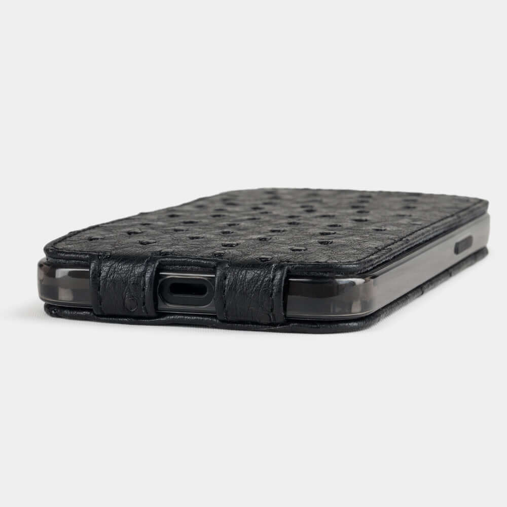 Ostrich Leather Case iPhone 12 Pro Max Black | Marcel Robert - 6