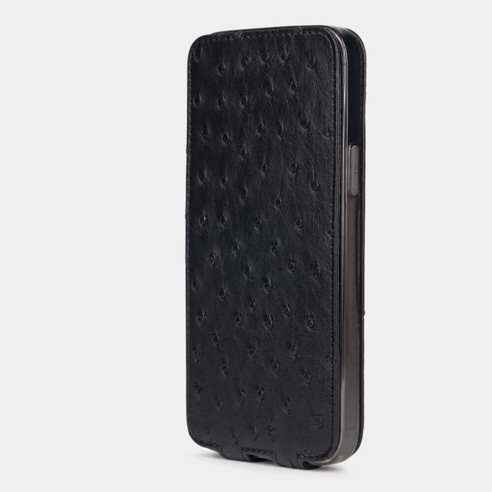 Ostrich Leather Case iPhone 12 Pro Max Black | Marcel Robert - 5