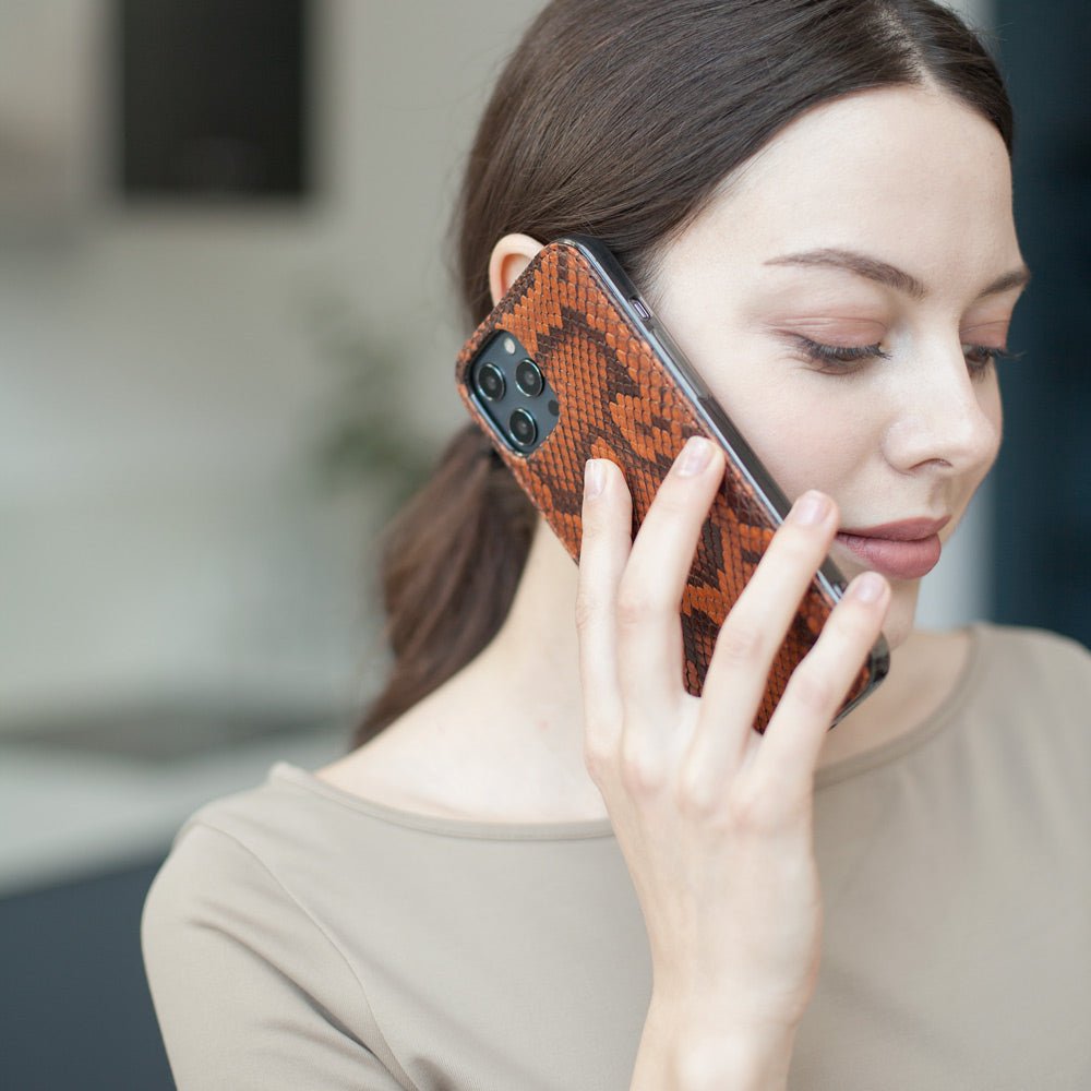 Leather Case iPhone 12 Pro Max Python Gold | Marcel Robert - 4