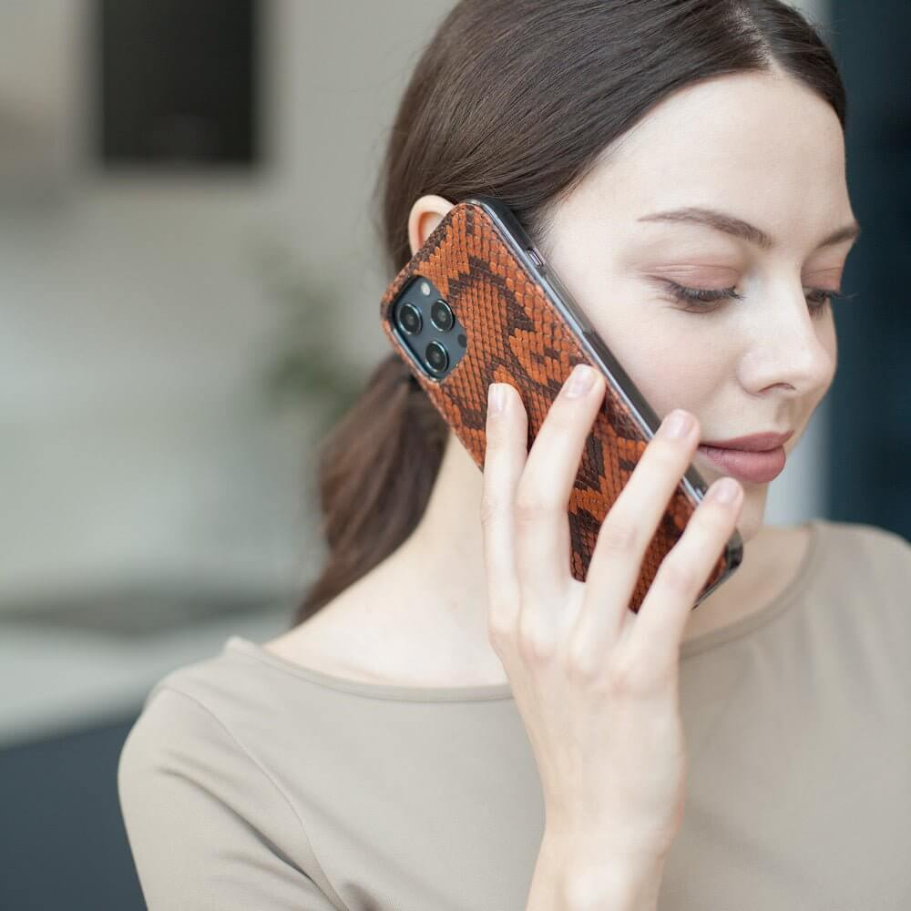 Leather Case iPhone 12 Pro Max Python Gold | Marcel Robert - 4