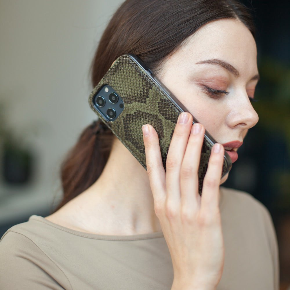 Leather Case iPhone 12 Pro Max Python Green | Marcel Robert - 7