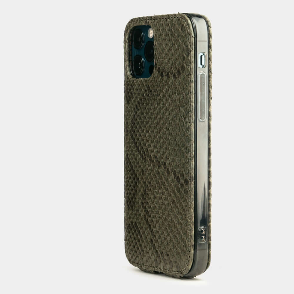 Leather Case iPhone 12 Pro Max Python Green | Marcel Robert - 4