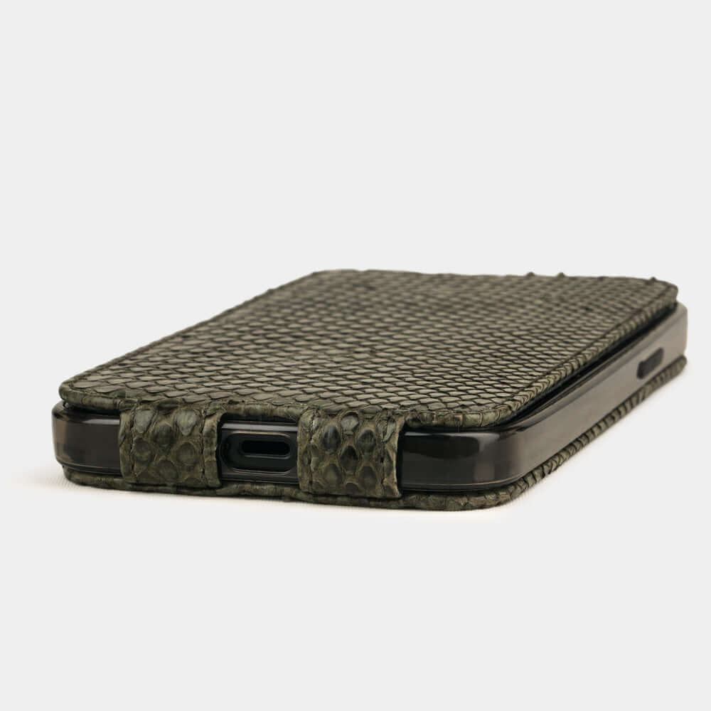 Leather Case iPhone 12 Pro Max Python Green | Marcel Robert - 3
