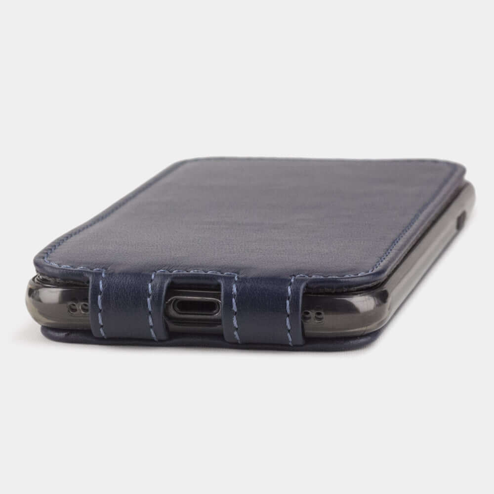 Premium Leather Case iPhone SE Blue Indigo | Marcel Robert - 4