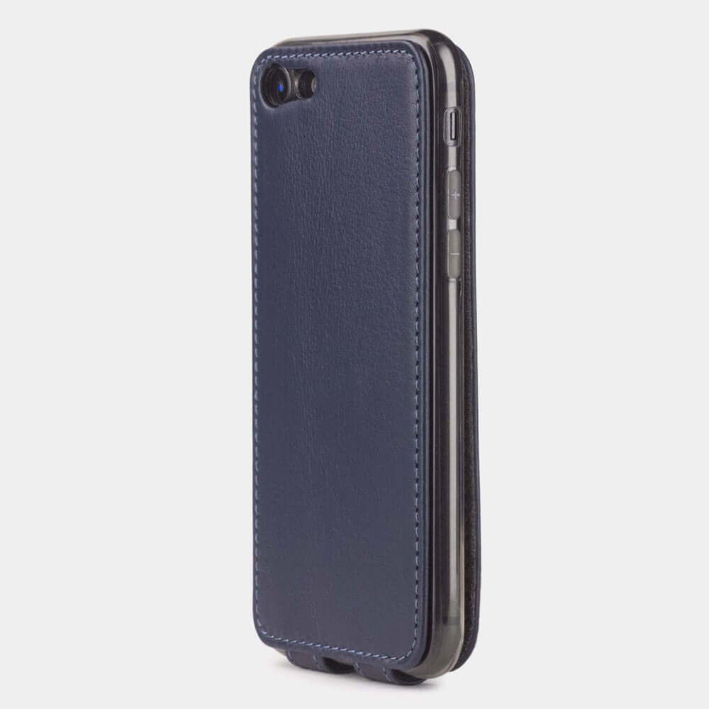 Premium Leather Case iPhone SE Blue Indigo | Marcel Robert - 5