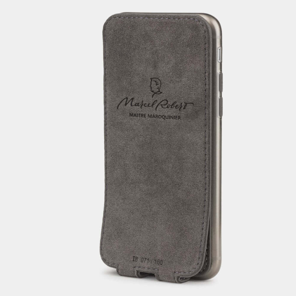 Premium Leather Case iPhone SE Grey | Marcel Robert - 3