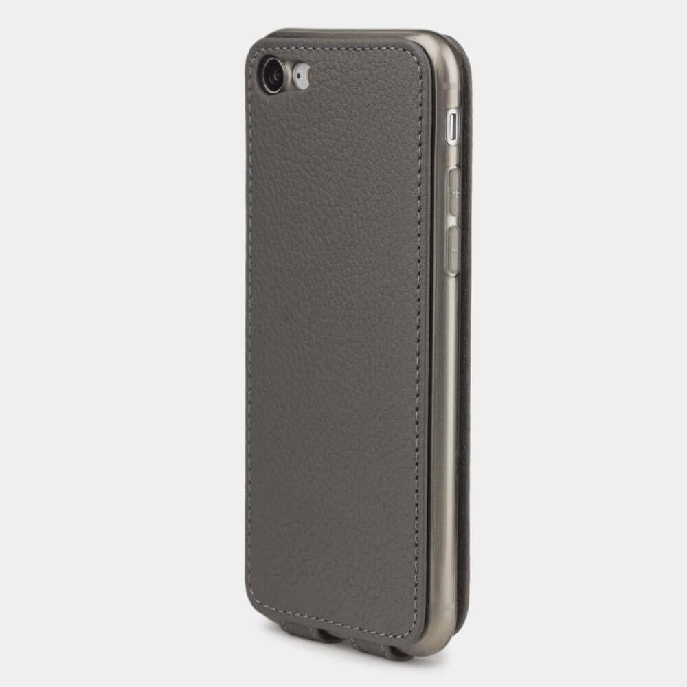 Premium Leather Case iPhone SE Grey | Marcel Robert - 5