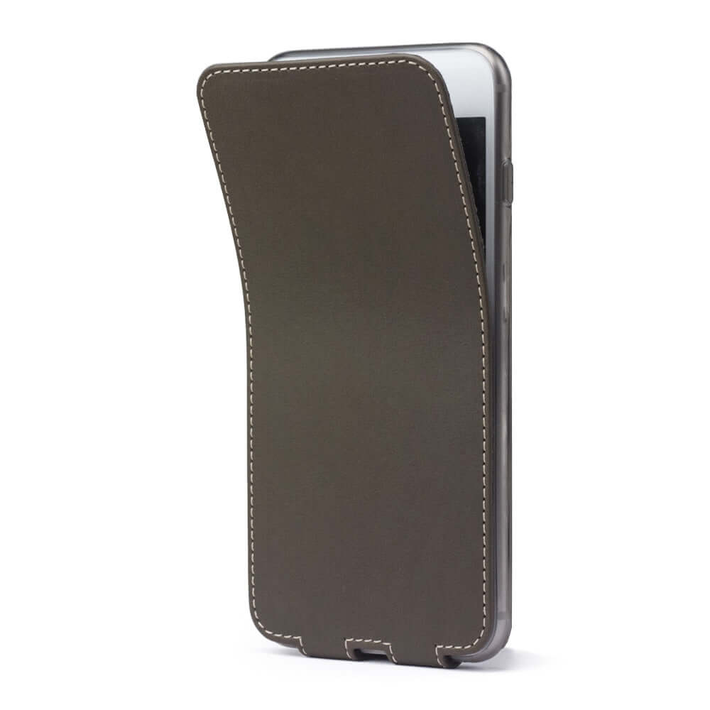 Premium Leather Case iPhone SE Khaki Green | Marcel Robert - 1