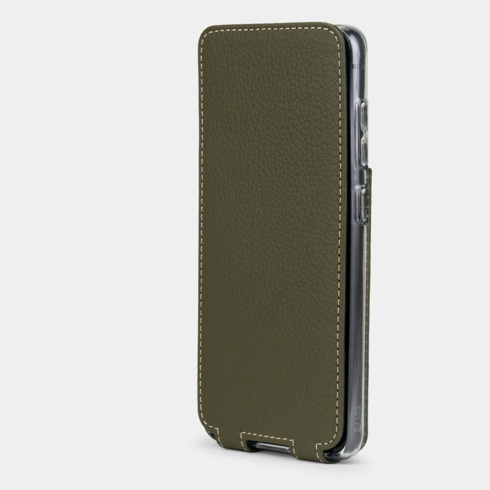 Leather Flip Case Galaxy S21 FE Green | Marcel Robert - 3
