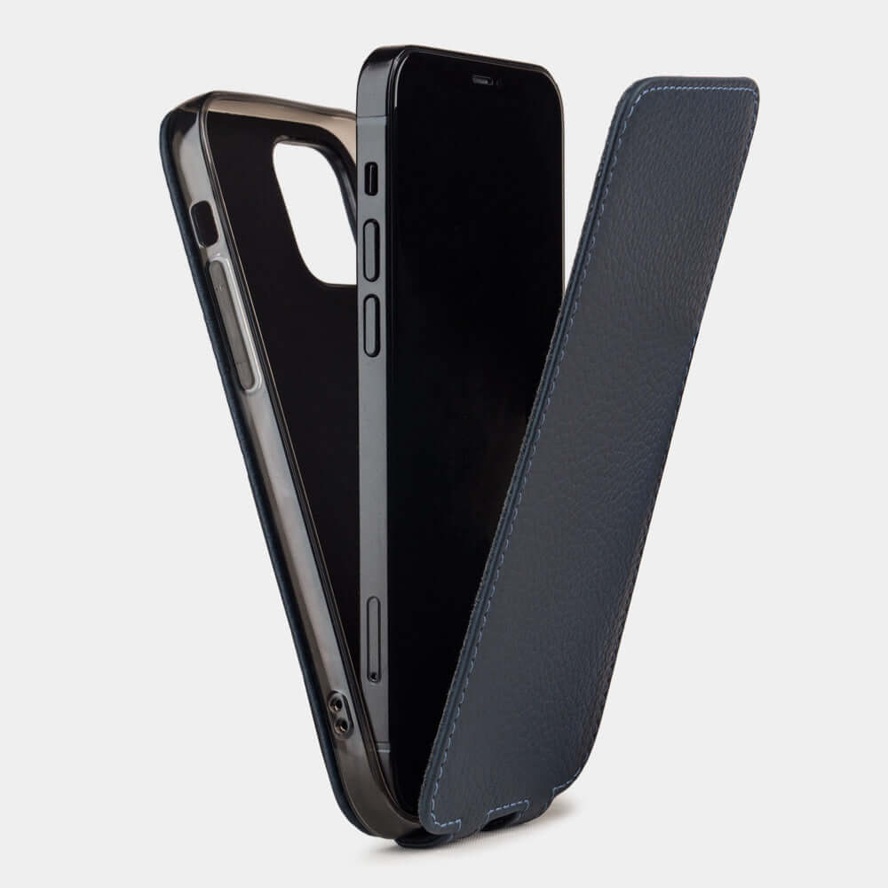 Premium Leather Case iPhone 12 Pro Blue | Marcel Robert - 2