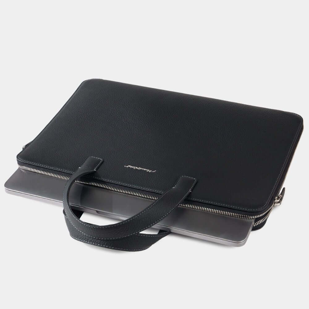 Premium Black Leather Laptop Bag 14'' Bocage | Marcel Robert - 3