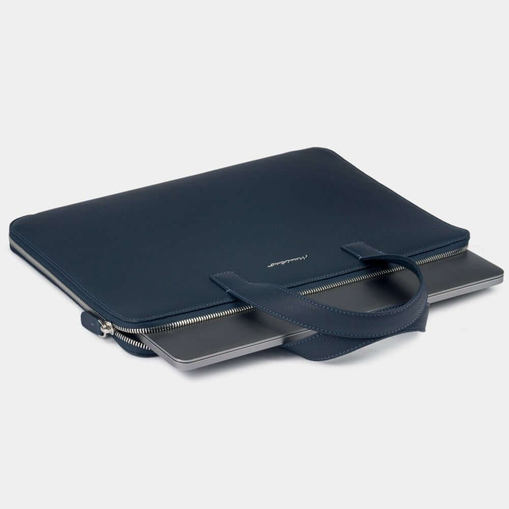 Leather Notebook Bag 14'' Bocage Blue | Marcel Robert - 5