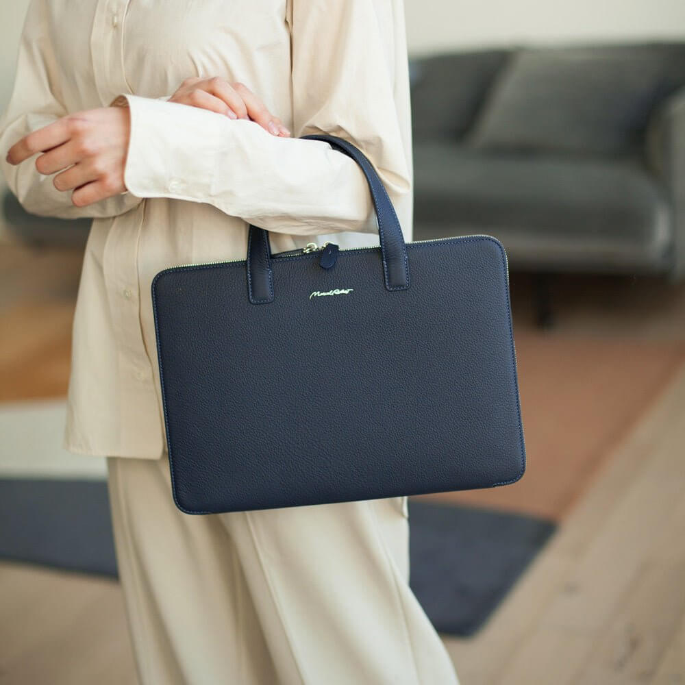 Leather Notebook Bag 14'' Bocage Blue | Marcel Robert - 6