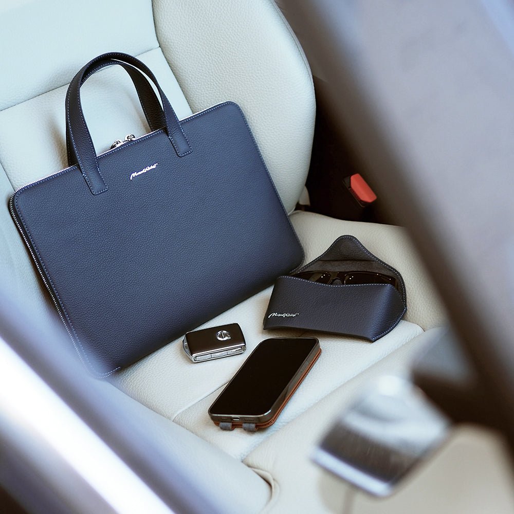 Leather Notebook Bag 14'' Bocage Blue | Marcel Robert - 7