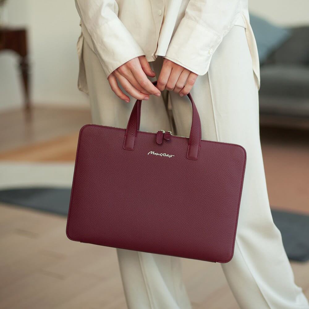 Dark Red Notebook Bag 14'' Natural Leather | Marcel Robert - 6