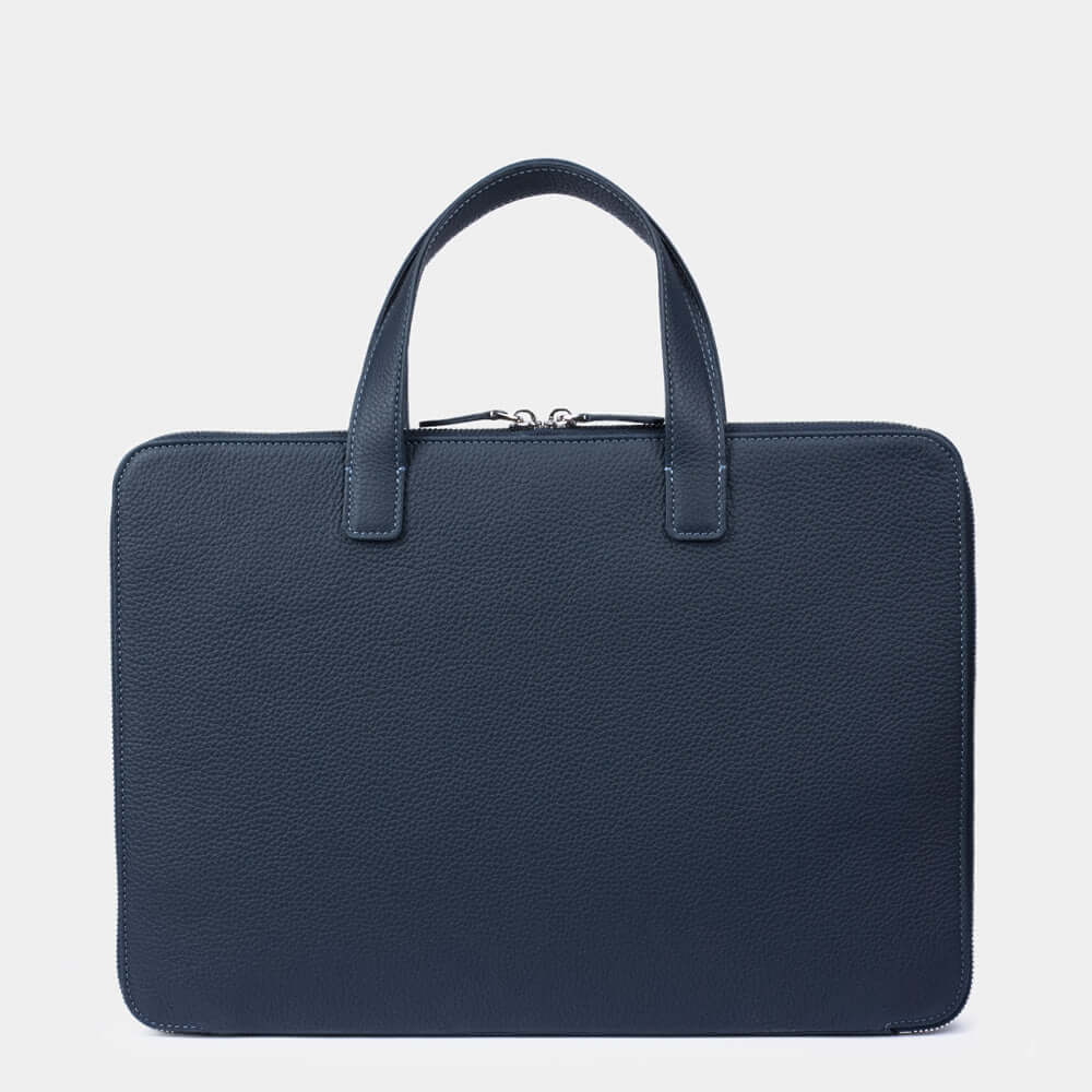 Leather Notebook Bag 14'' with Pockets Blue | Marcel Robert - 4