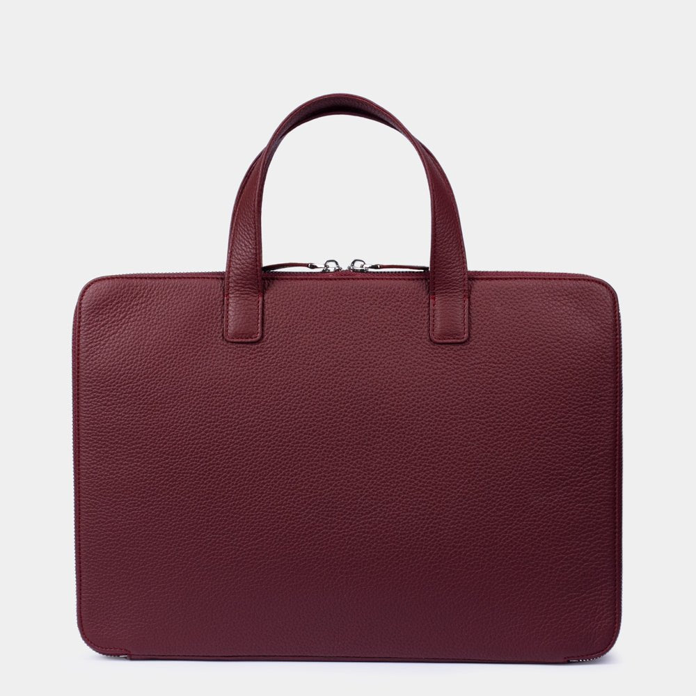 Dark Red Leather Notebook Bag 14'' Pockets | Marcel Robert - 2