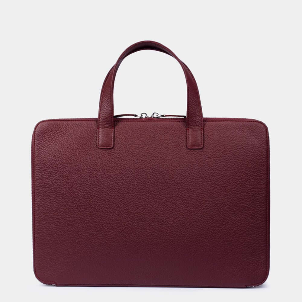 Dark Red Leather Notebook Bag 14'' Pockets | Marcel Robert - 2