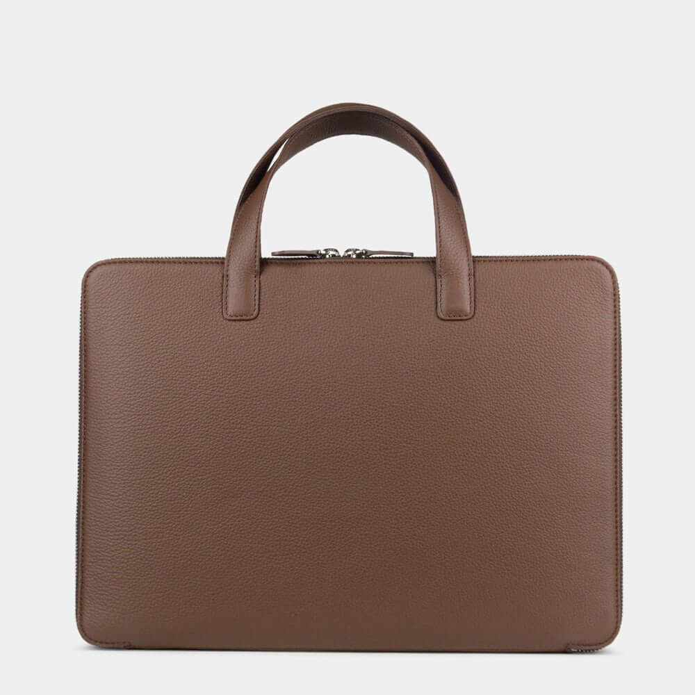 Leather Notebook Bag 14'' with Pockets Brown | Marcel Robert - 1