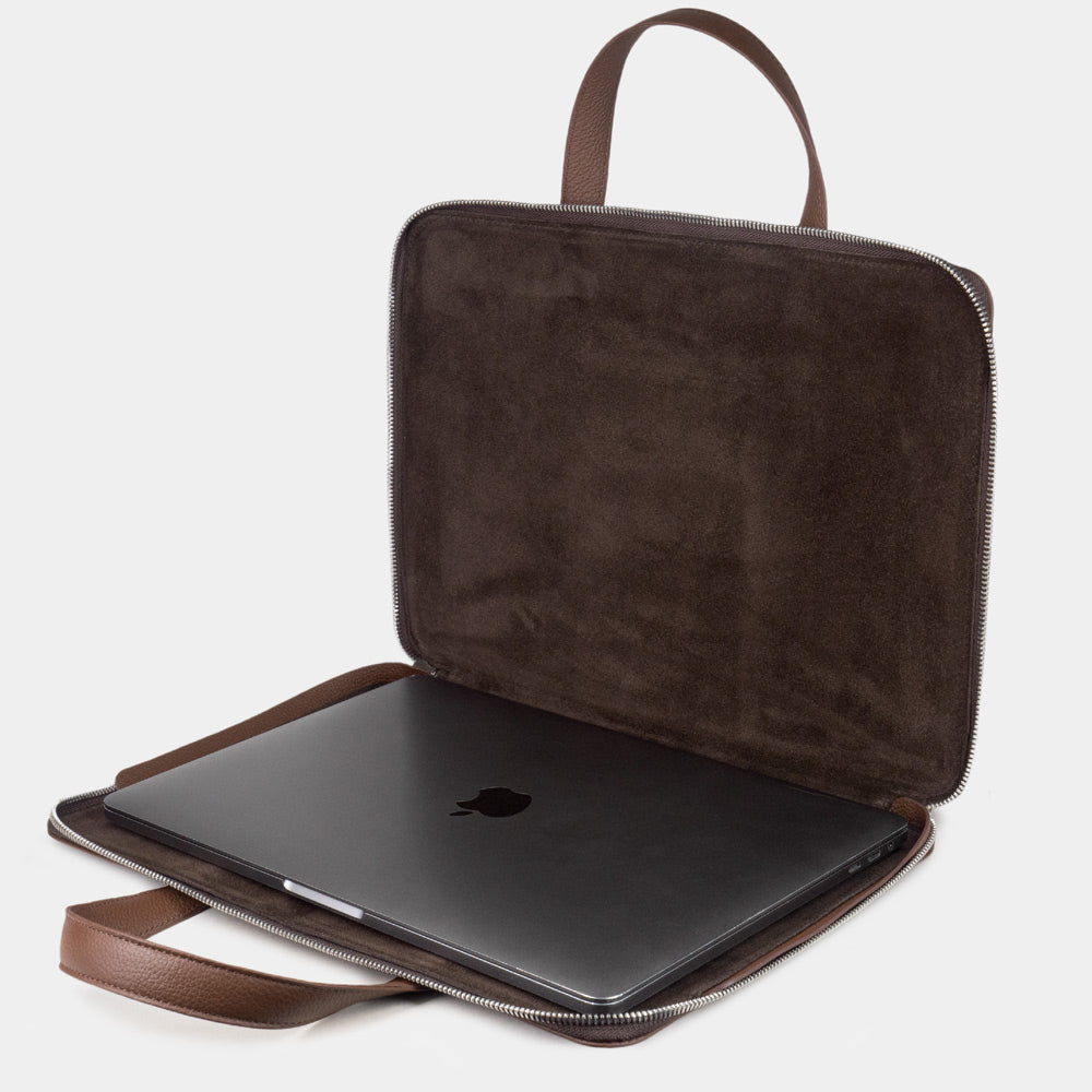 notebook bag 14'' Bocage with pockets brown
