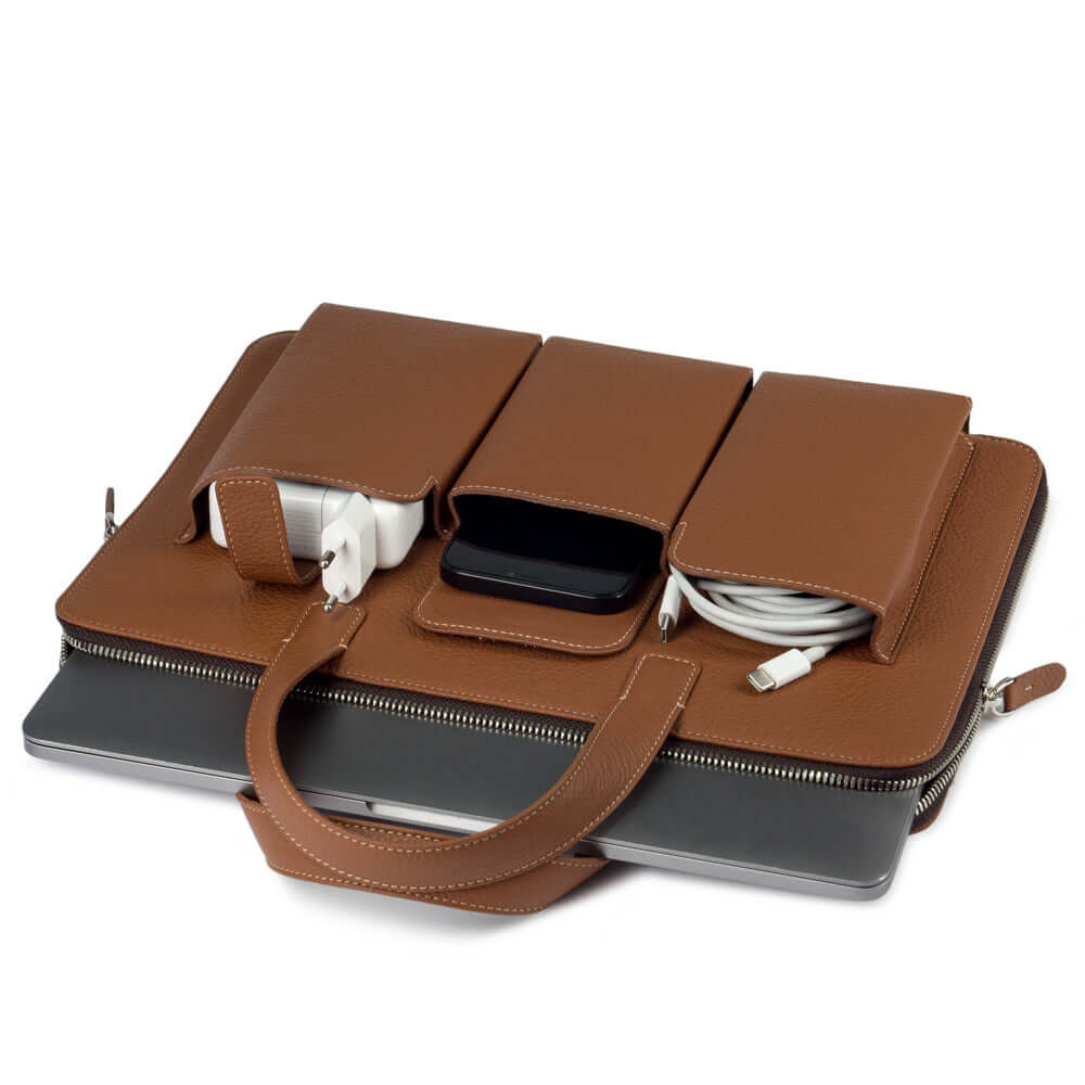 notebook bag 14'' Bocage with pockets gold