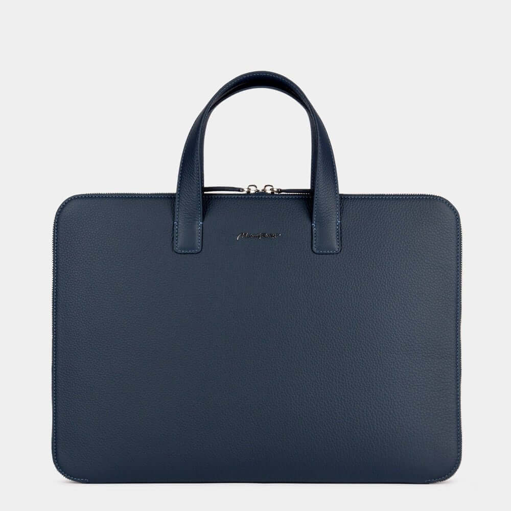 Perfect Blue Leather Bag for Notebook 17'' | Marcel Robert - 0