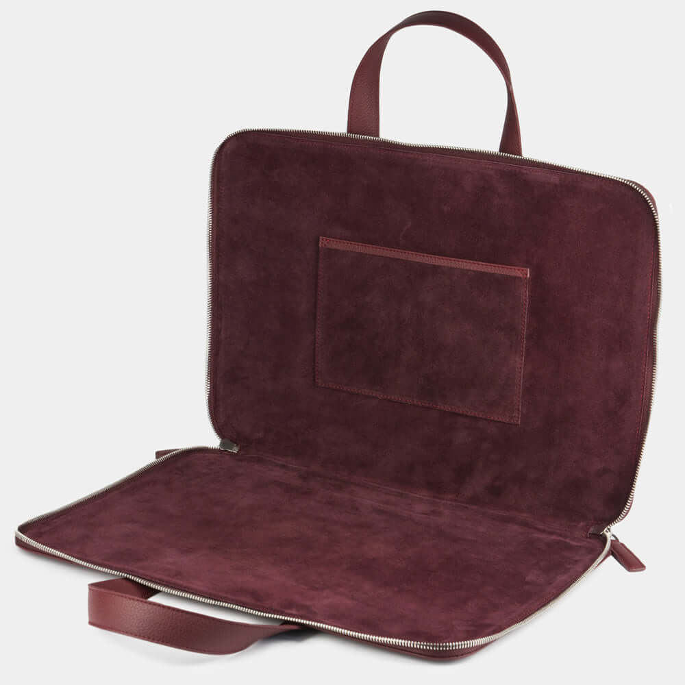 Bordeaux Leather Notebook Bag 17'' Bocage | Marcel Robert - 1