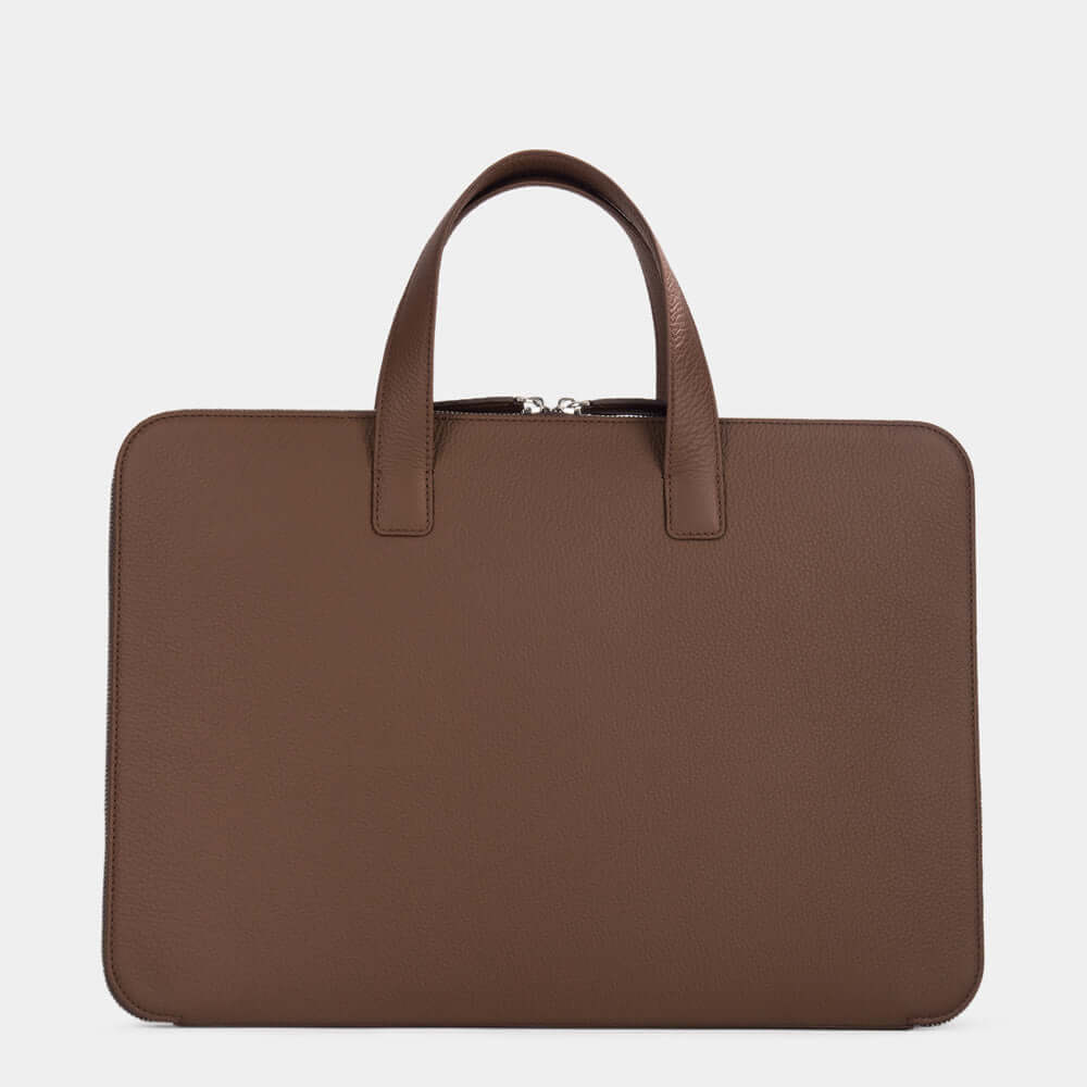 Brown Leather Notebook Bag 17'' with Pockets | Marcel Robert - 1